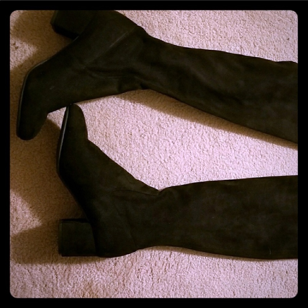 Over the knee black boots